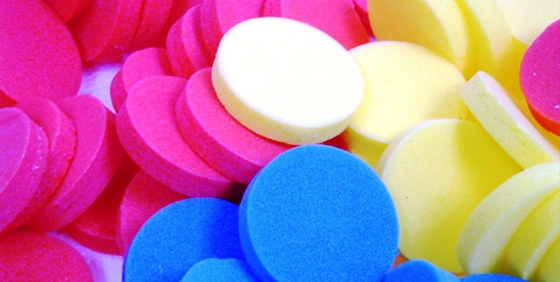 arandelas de espumas técnicas de diferentes colores
