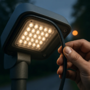 junta EPDM en luminaria exterior